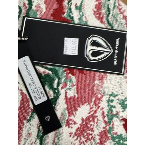 $145 Dead Than Cool Jacquard Marble Abstract Tapestry Luxury Streetwear Pants 31 - Picture 3 of 4